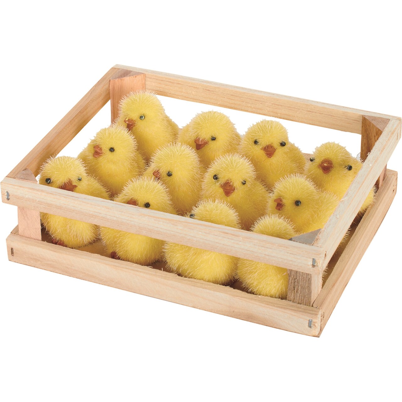 Transpac 1.75 in Yellow Easter Fuzzy Chicks Box Set of 12 Decorative Resin Objects for Easter Decor